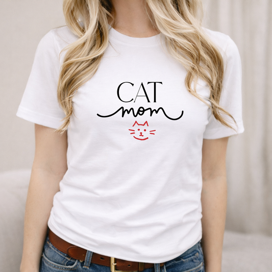 Cat Mom Tee – Minimal Cat Lover Graphic Shirt